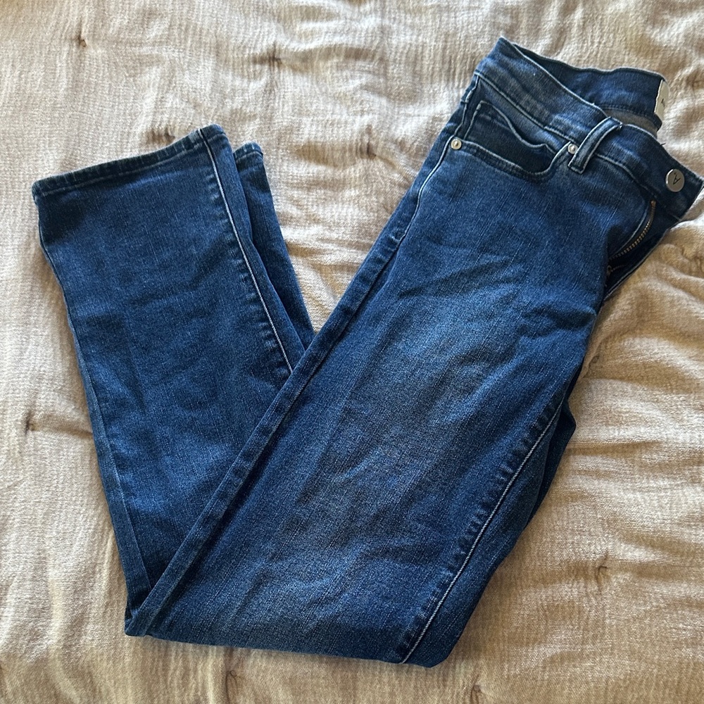 Abrand Women's Skinny Jeans in Deep Indigo Blue